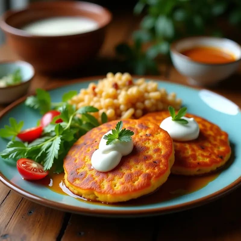 Panqueques de Lentejas Rojas con Crema de Coco y Salsa de Tamarindo: Desayuno Indio Sin Harina