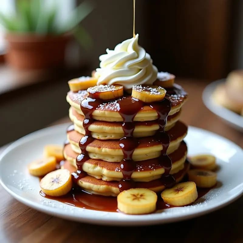 Panqueques Gigantes con Nutella, Plátano y Nata: Desayuno de Campeones