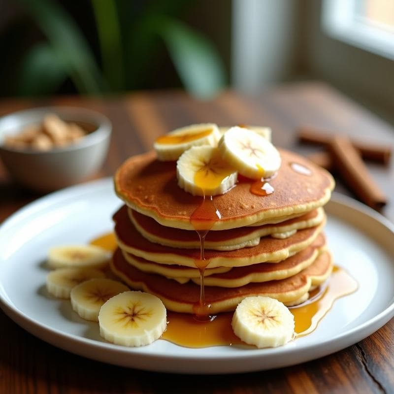Panqueques de Harina de Plátano Verde y Canela: Desayuno Sin Gluten y Sin Lactosa en 10 Minutos