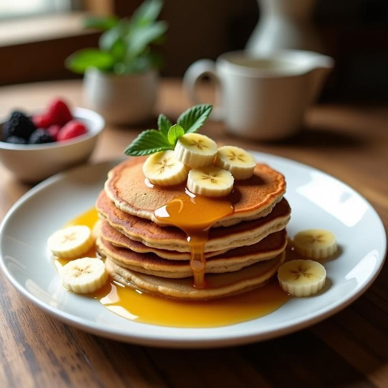 Panqueques de Harina de Trigo Sarraceno y Plátano: Desayuno Sin Gluten en Airfryer