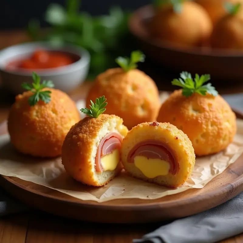Pao de Queijo Rellenos de Catupiry y Jamón Serrano: Aperitivo brasileño con Toque Español