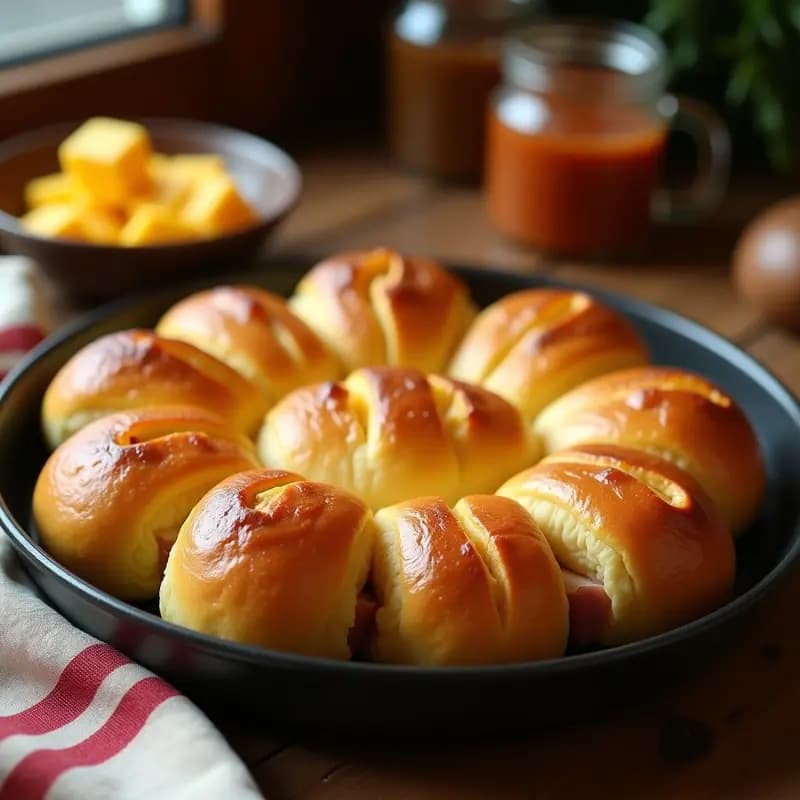 Pao de Queijo con Queso Cheddar y Jamón: Panecillos Brasileños Sin Gluten para Desayunar