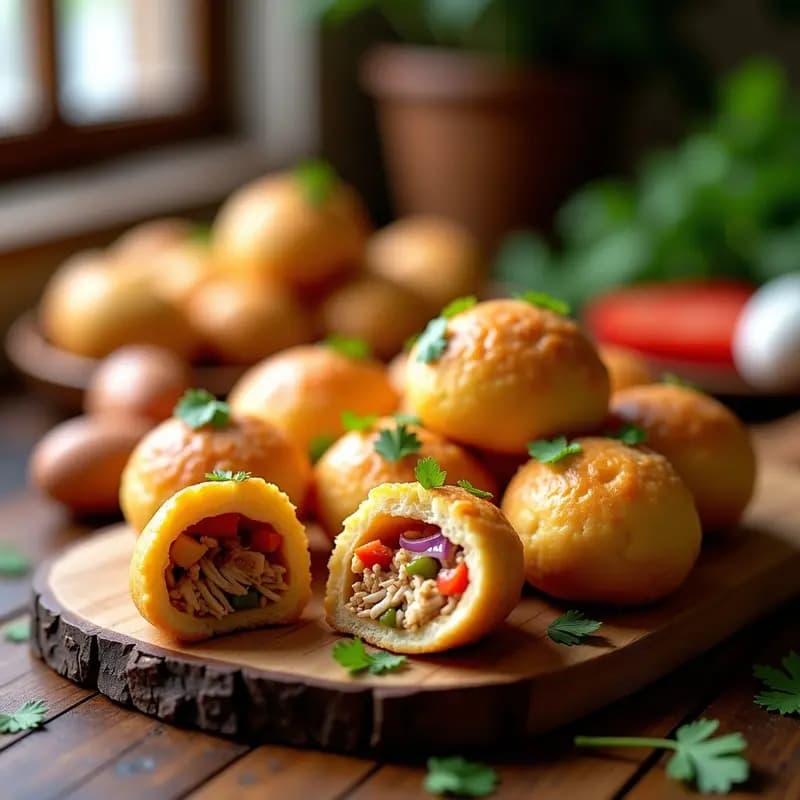 Pao de Queijo Relleno de Frango Xadrez: Receta Brasileña en Airfryer Sin Gluten