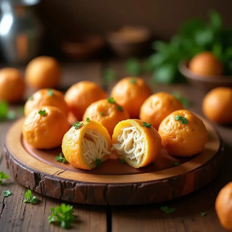 Pão de Queijo con Relleno de Pollo al Catupiry: Receta Brasileña Crujiente y Sin Gluten