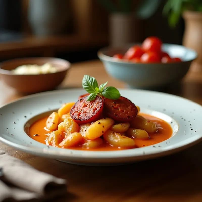 Papa a la Brava con Chorizo Frito y Alioli de Ajo Negro: Tapa Española Hipercalórica