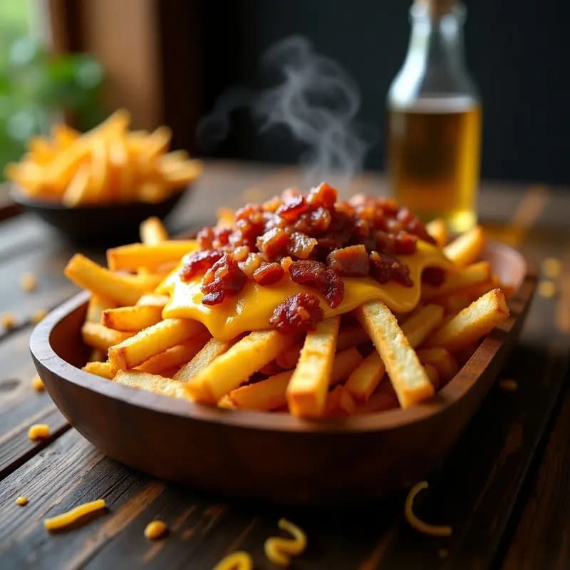 Papa a la Francesa Extra Crujiente con Queso y Bacon: Acompañamiento Adictivo