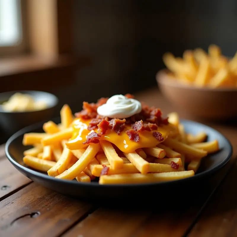 Papa a la Francesas con Queso Cheddar Bacon y Crema Ácida: Acompañamiento o Plato Principal