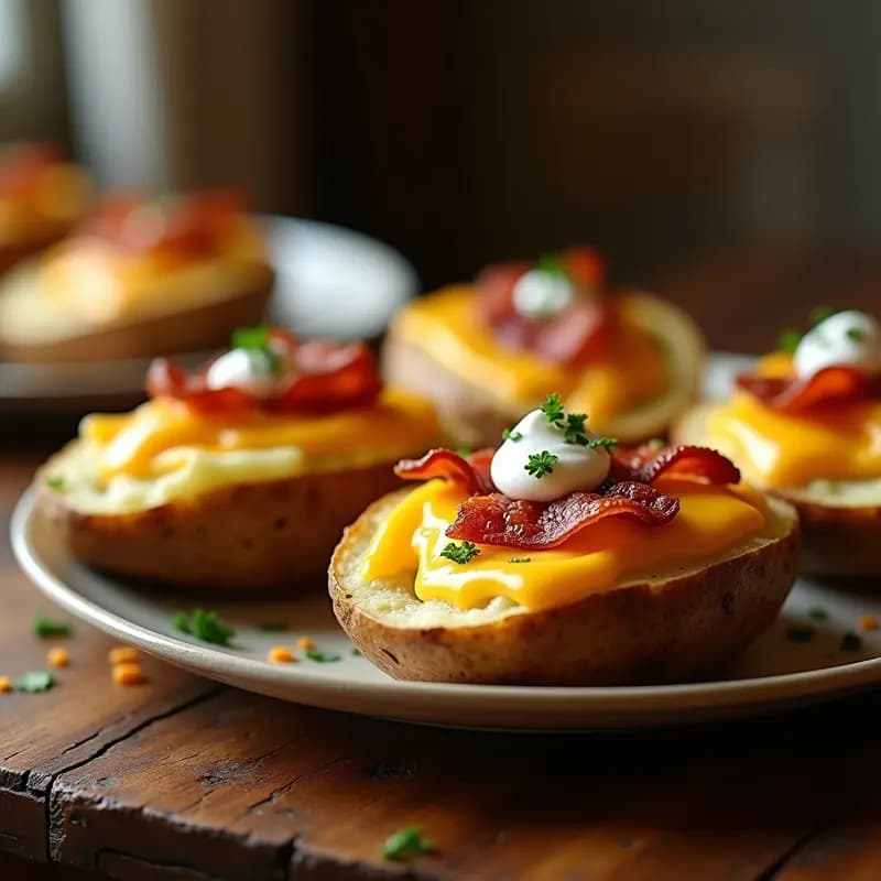 Papa al Horno Rellena de Queso Cheddar, Bacon y Crema Agria: Acompañamiento que Roba Protagonismo