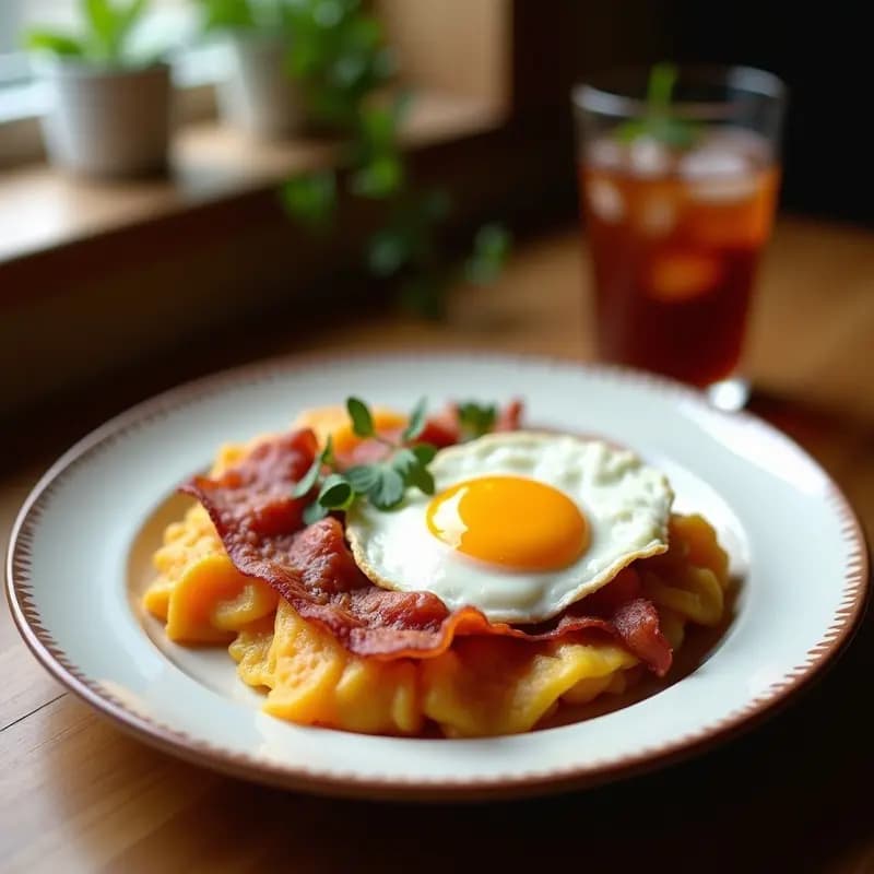 Papa a la Huancaína con Bacon Crujiente y Huevo Frito: Un Clásico Peruano Reinventado