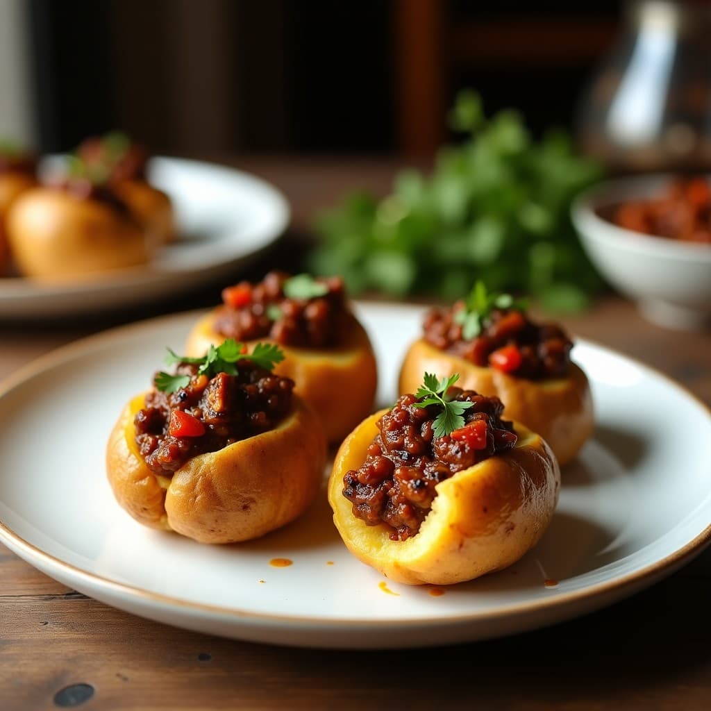 Papas Rellenas de Picadillo de Soja y Pasas: Receta Colombiana Vegana en Olla Express