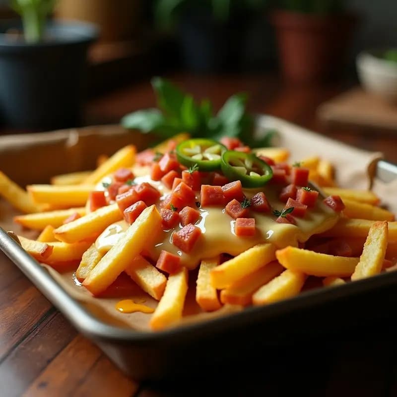 Papitas Fritas con Queso Líquido de 4 Tipos, Jalapeños y Chorizo: Versión Extrema de las Papas con Queso