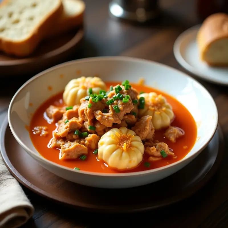 Paprikash de Pollo con Nokedli: Receta Húngara Cremosa y Reconfortante