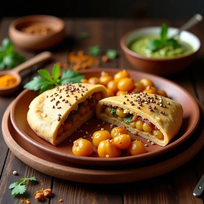 Paramantha de Patata y Pan de Trigo: Receta India Vegana para Desayuno