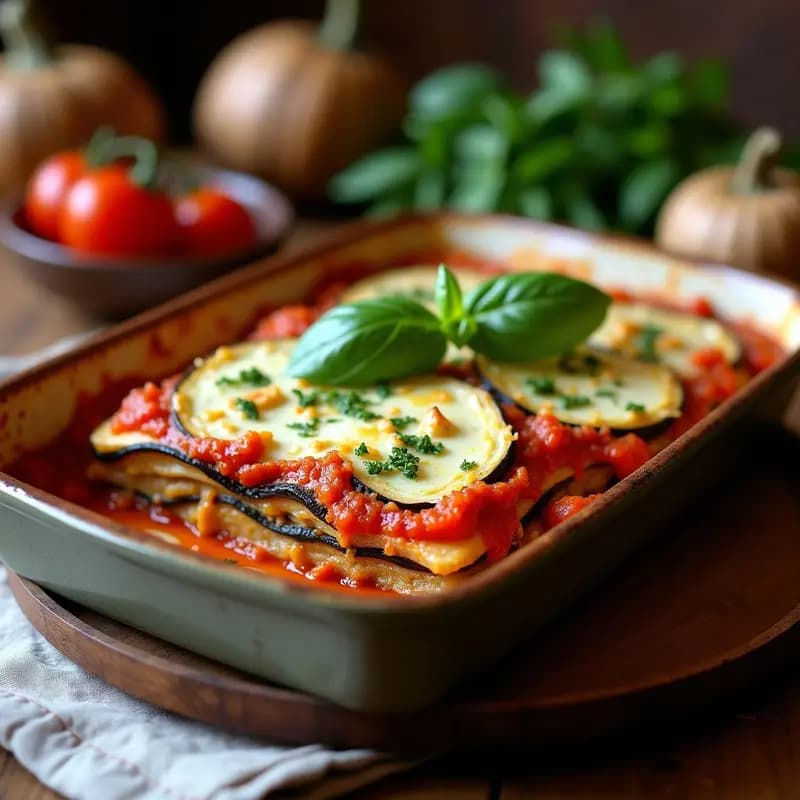 Parmesana de Berenjena y Tomates Secos: Lasaña Italiana Sin Pasta y Sin Lácteos