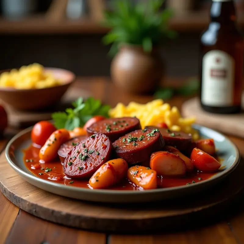Parrillada de Carnes con Chorizo, Morcilla y Costillas en Salsa Barbacoa: Banquete Hipercalórico para Carnívoros