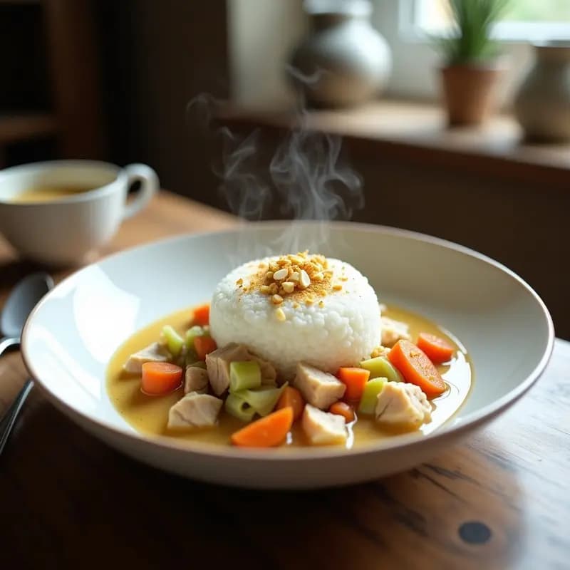 Pashmak Iraní con Waterzooi de Pollo Belga: Fusión Dulce-Salada en Una Receta