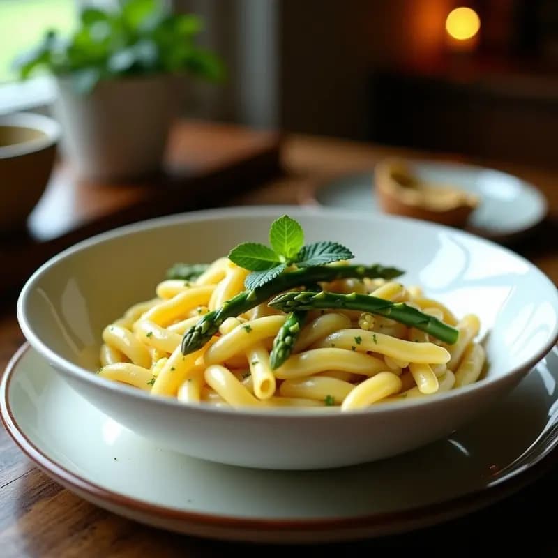 PHasta con Queso de Anacardos y Espárragos: Receta Iraní vegana y sin lactosa