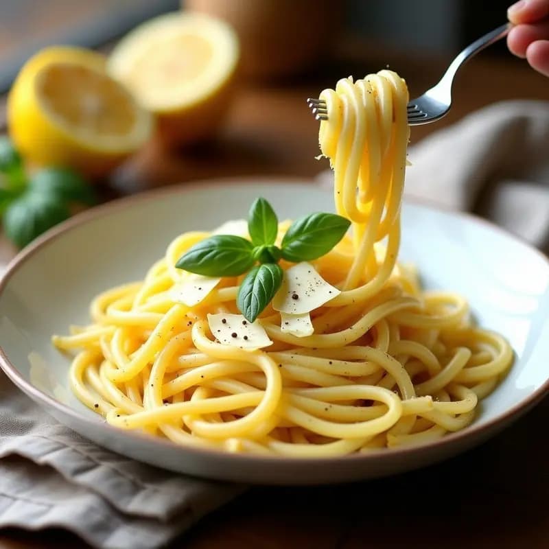 Pasta al Limone con Ralladura de Limón y Queso Pecorino: Receta Italiana Fresca en 15 Minutos