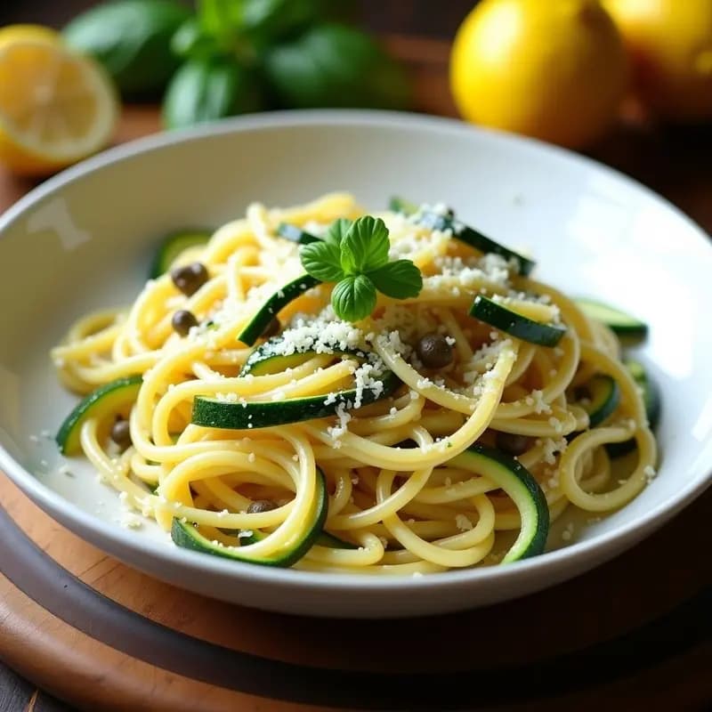 Pasta al Limone con Zucchini y Anchoas: Receta Italiana Fresca y Confort en 20 Minutos