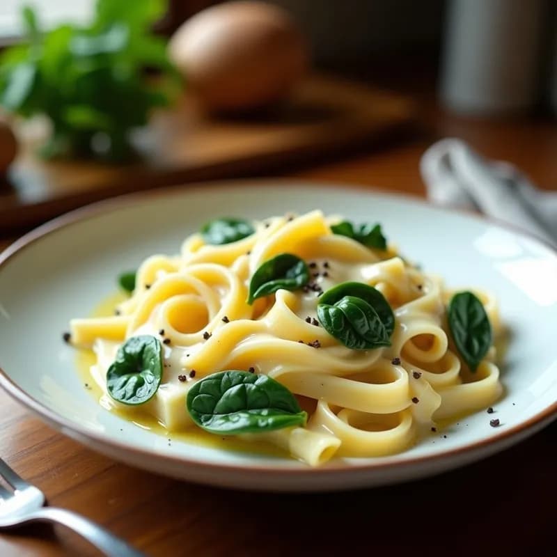 Pasta Alfredo con Espinacas: Receta en Airfryer Sin Lácteos y Rápida