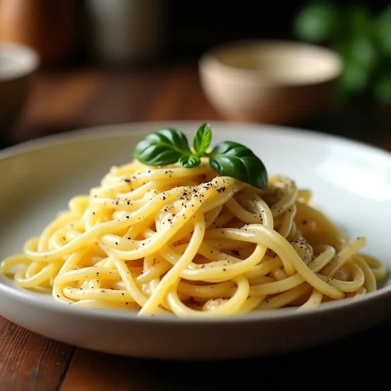 Pasta Cacio e Pepe con Coliflor Rizada: Receta Italiana Keto y Sin Gluten