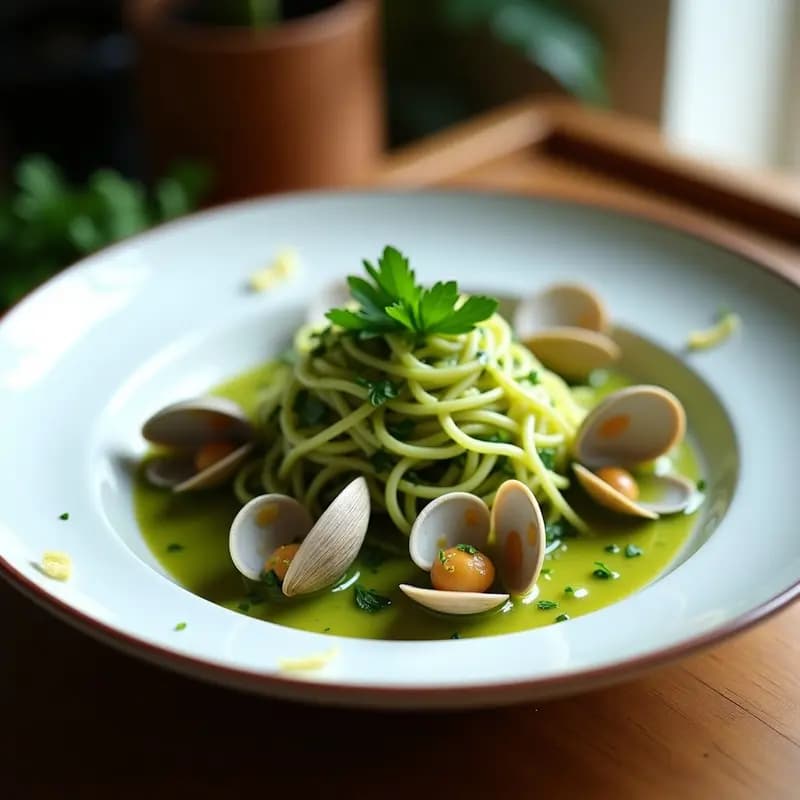 Pasta de Calabacín y Almejas en Salsa Verde: Receta Italiana Sin Gluten