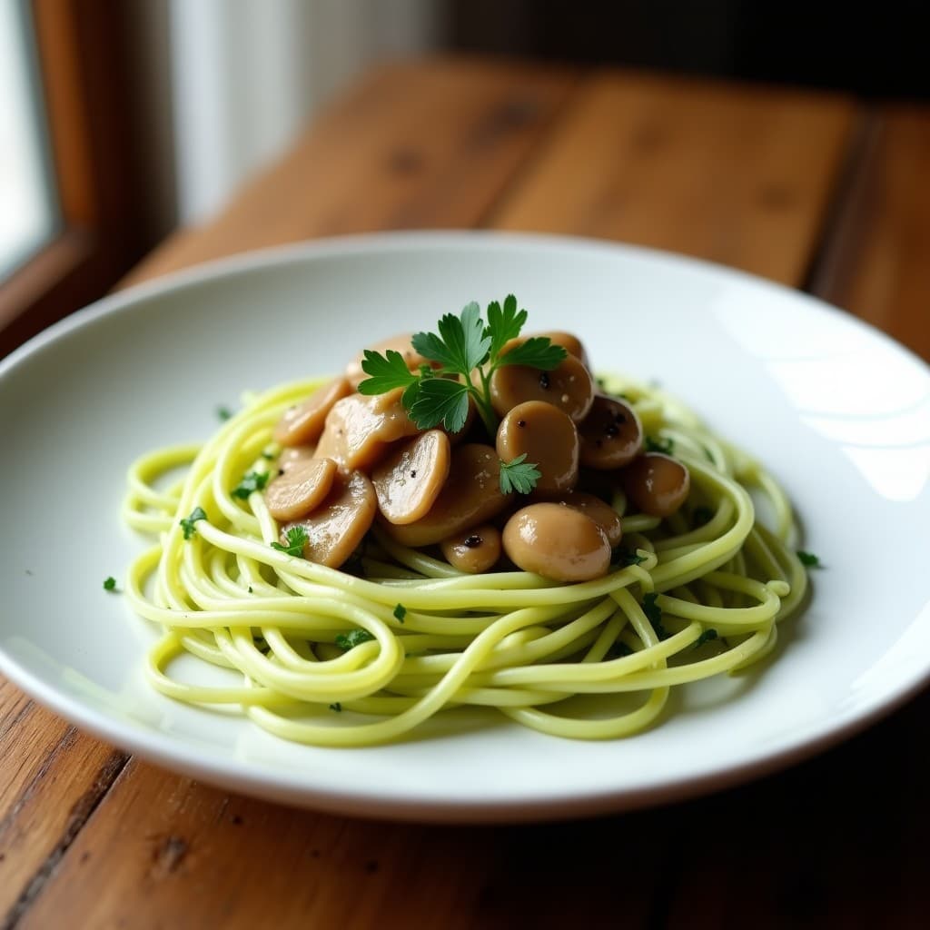 Pasta de Calabacín con Ragú de Hongos Shiitake y Trufa: Receta Keto en 15 Minutos