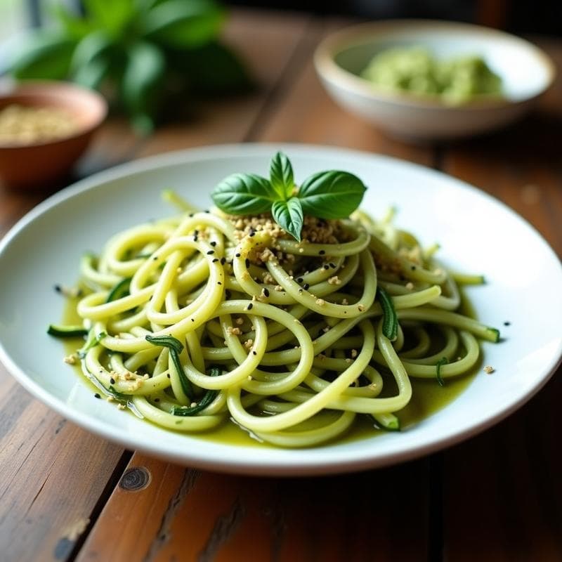 TikTok Pasta de Calabacín con Pesto de Almendras: Receta Viral Sin Cocinar en 10 Minutos