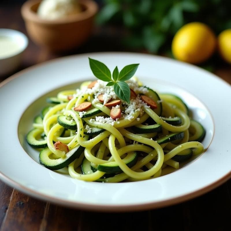 Pasta de Calabacín con Salsa de Anhacuyo y Queso Pecorino: Receta Peruana Keto en 15 Minutos