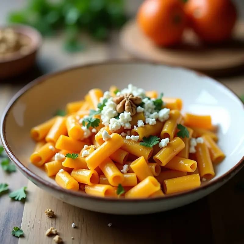 Pasta de Calabaza Kabocha y Queso Feta Ahumado: Receta Griega en Thermomix
