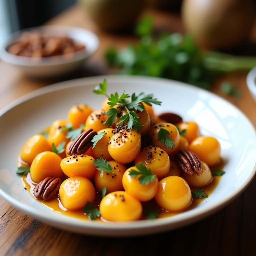 Pasta de Calabaza y Ñame con Salsa de Aceite de Trufa y Nueces: Receta Keto y Sin Gluten