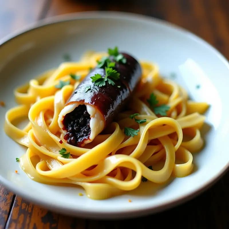 Pasta Fresca de Calamar Relleno de su Tinta: Receta Italiana de Mar Nacho Tradicional