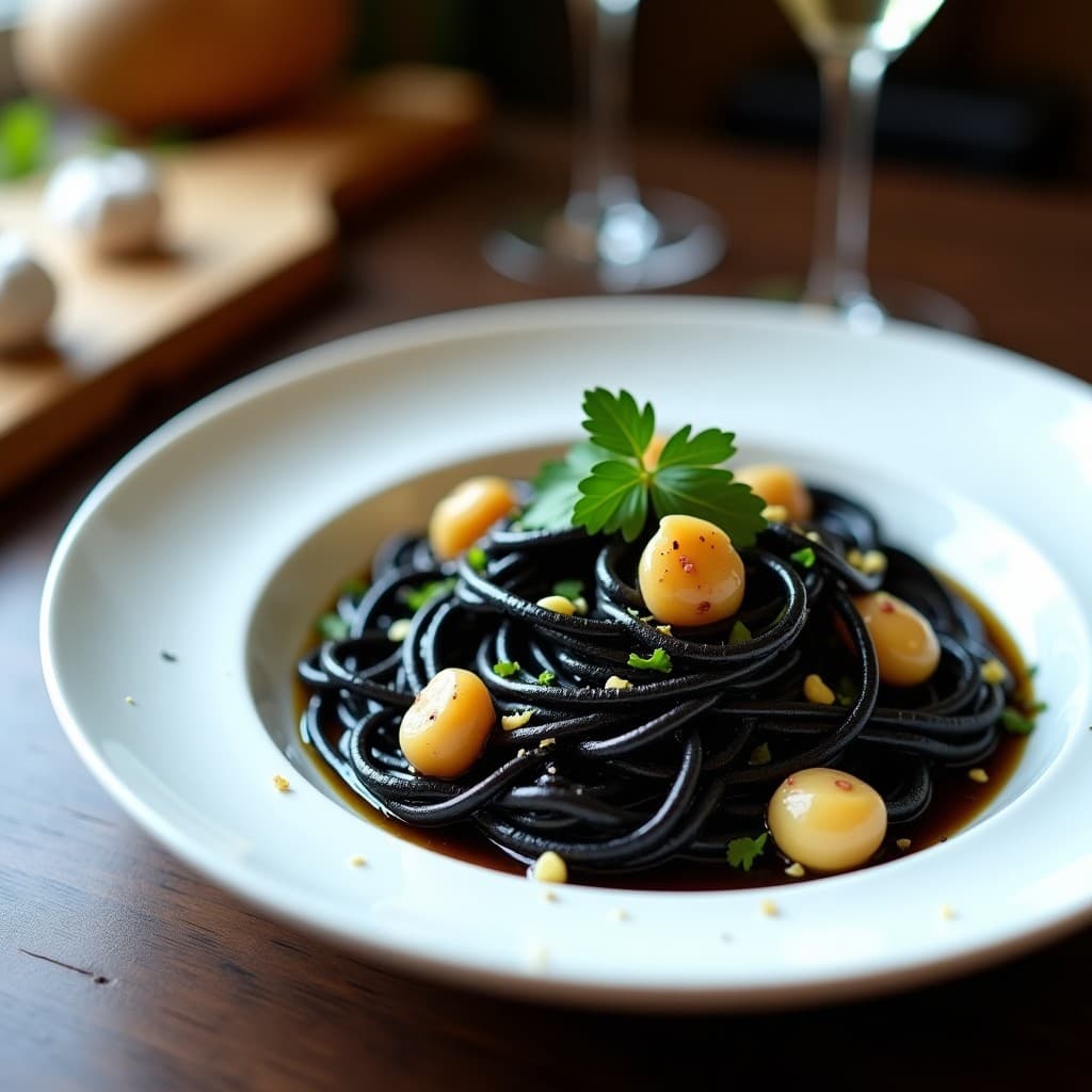 Pasta de Calamar con Tinta de Sepia y Ajo: Receta Italiana en Thermomix en 20 Minutos