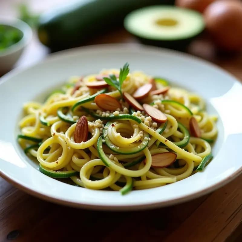 Pasta Carbonaramile con Espaguetis de Calabacín y Tofu Ahumado: Receta Vegana y Baja en Calorías