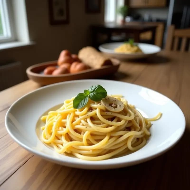 Pasta alla Carbonara con Huevo de Codorniz: Receta Italiana Tradicional en 15 Minutos