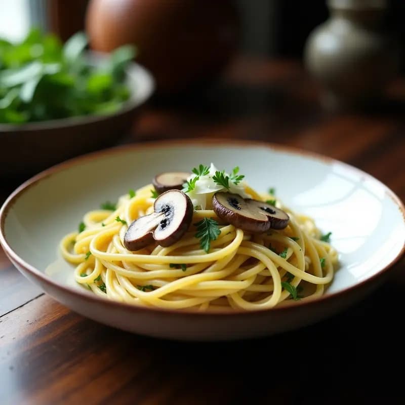 Pasta Carbonara con Champiñones Portobello y Huevos Orgánicos: Receta Keto y Sin Lactosa