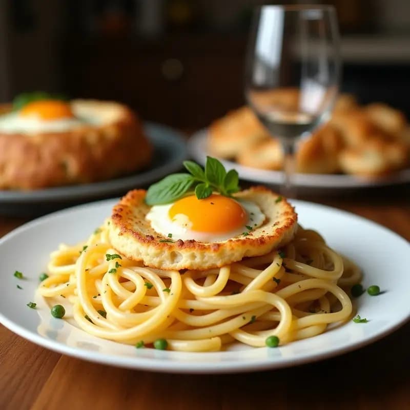 Pasta Carbonara con Tocino Extra, Queso Parmesano y Huevo Frito Encima: Receta de Infarto Garantizado