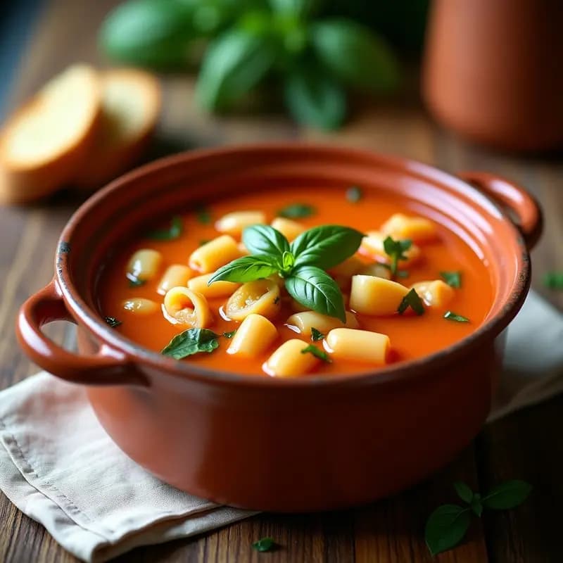Pasta e Fagioli con Alcachofas y Albahaca: Sopa Italiana Vegana y Reconfortante