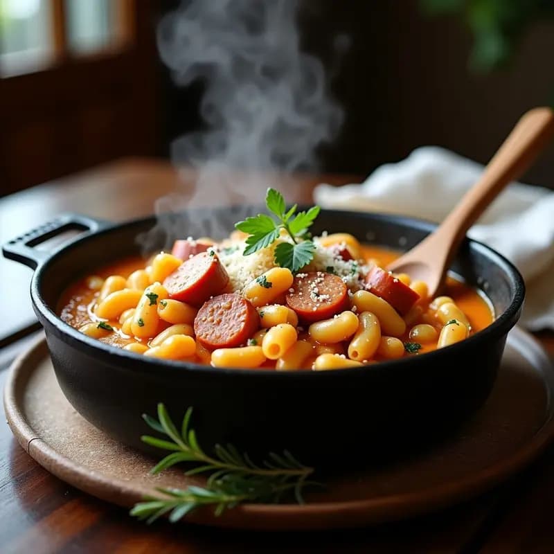 Pasta e Fagioli con Alubias Blancas y Salchicha Italiana: Receta de Olla única en 25 Minutos