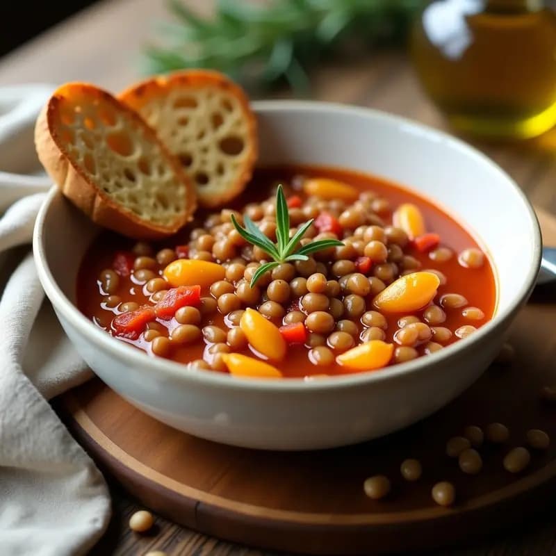 Pasta e Fagioli con Lentejas y Pan Integral: Receta Italiana Vegana y Económica