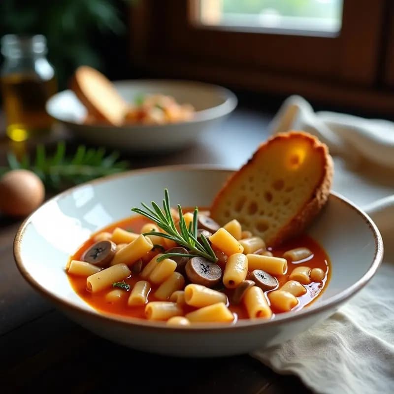 Pasta e Fagioli con Pan de Garbanzo: Receta Italiana Vegana y Alta en Fibra