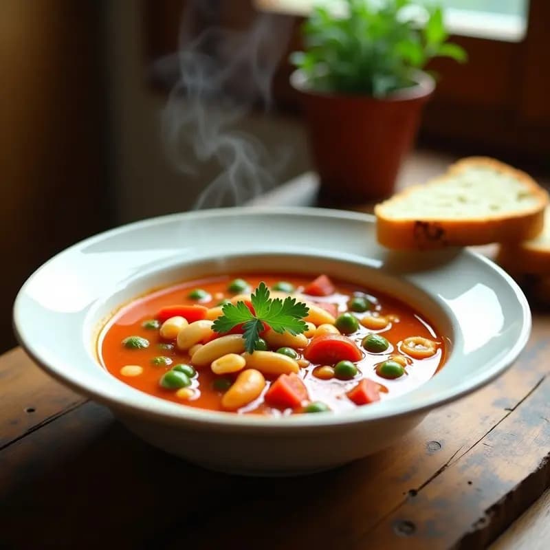 Pasta e Fagioli al Pomodoro: Sopa Italiana con Alubias y Tomate Sin Gluten