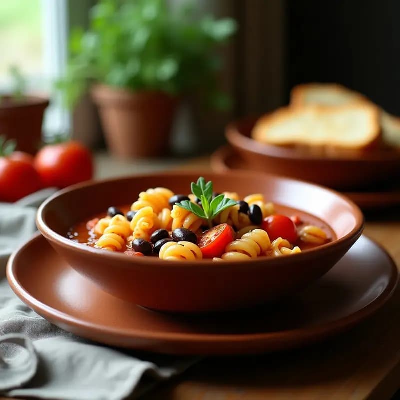 Pasta e Fagioli con Alubias Negras y Tomate: Receta Italiana en Thermomix y Sin Lactosa