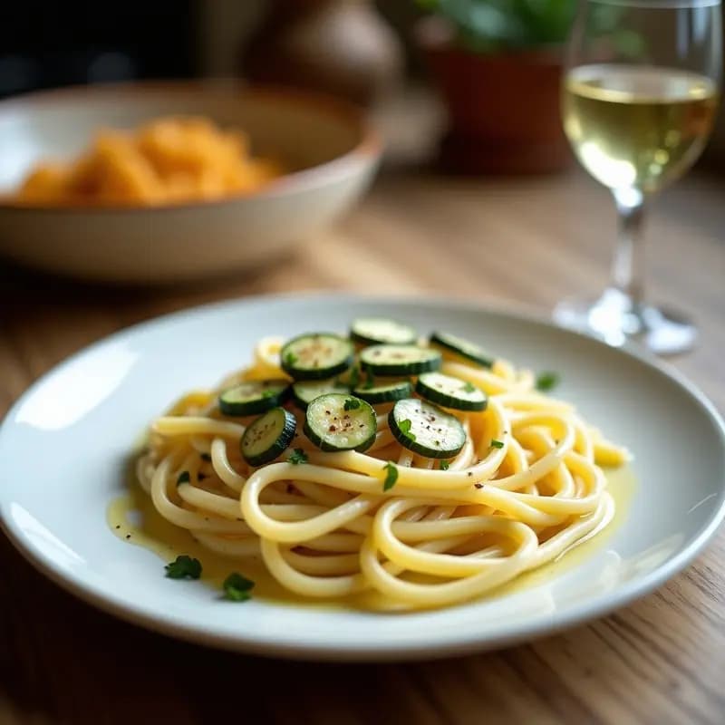 Pasta al Fredo con Calabacín y Anchoas: Receta Italiana Sin Lácteos y Keto