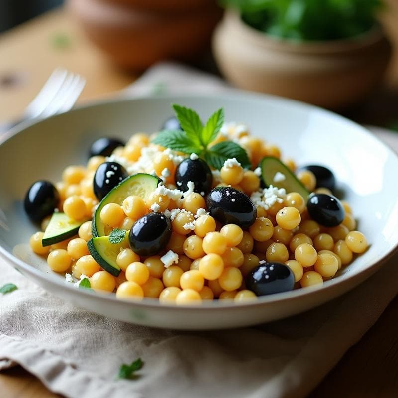 Pasta de Garbanzos con Calabacín y Aceitunas Kalamata: Receta Griega en Thermomix y Sin Gluten