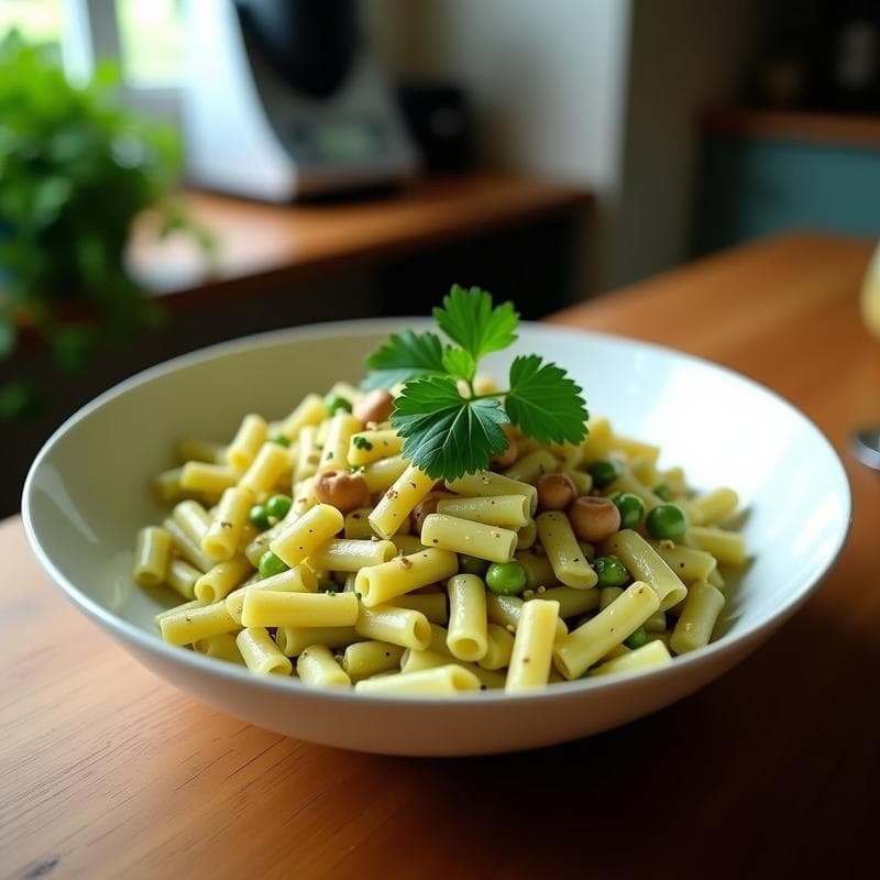 Pasta de Garbanzos con Pesto de Perejil y Anacardos: Receta Keto en Thermomix en 15 Minutos