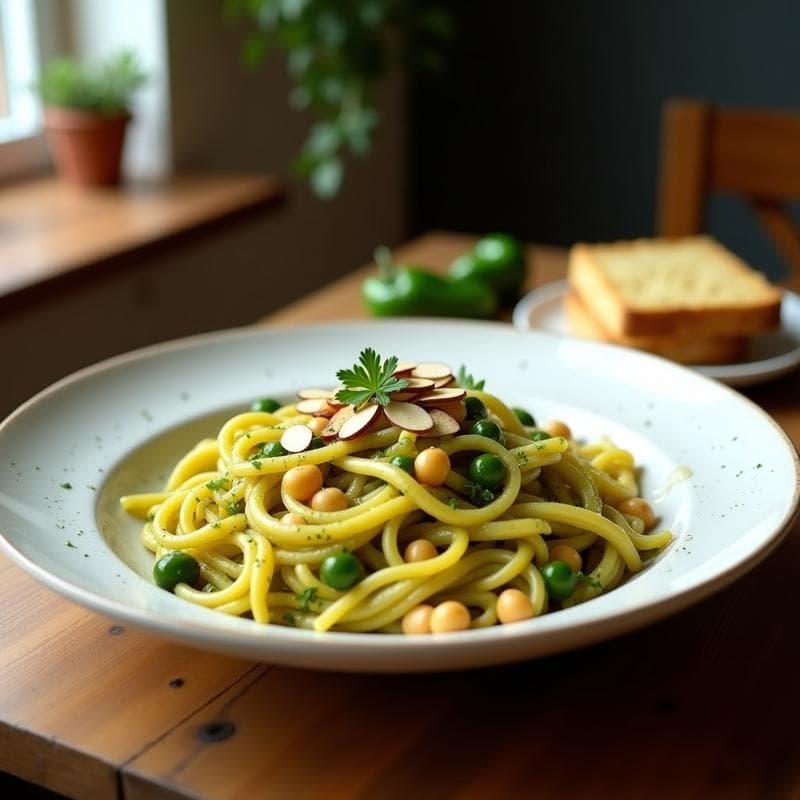 Pasta de Garbanzos con Salsa de Pimientos de Padrón: Receta Española en Thermomix