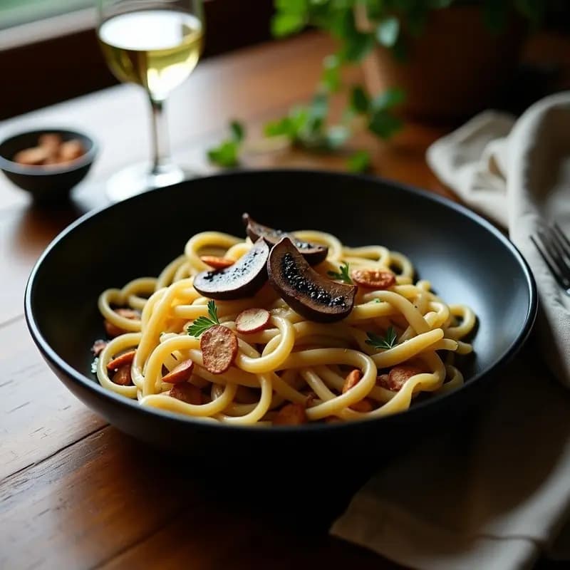 Roganic ía de Hongos y Trufa Negra: Receta Croata de Pasta con Sabores Terreños