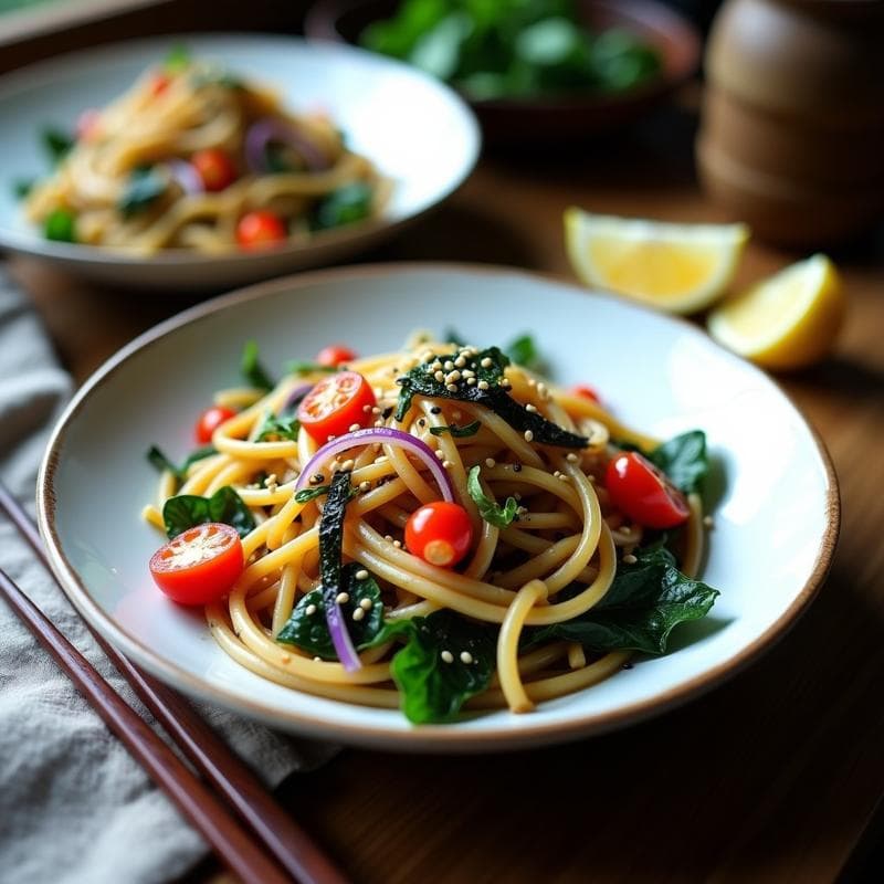 Pasta Integral con Algas Nori y Sésamo: Receta Umami Rápida y Nutritiva