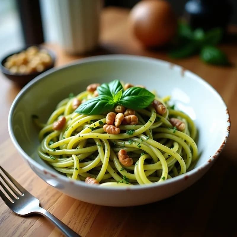 Pasta Integral con Pesto de Espinacas: Receta en Airfryer sin Cocinar y Alta en Fibra